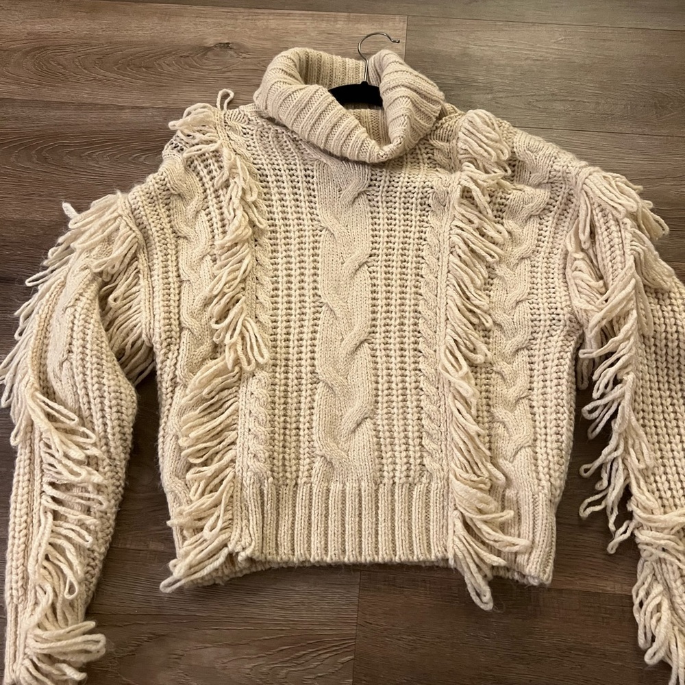 Cream Turtleneck Sweater